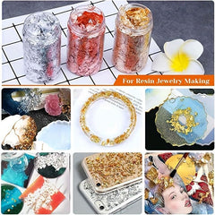 Metallic Foil Flakes for Crafts Silver Copper Colors