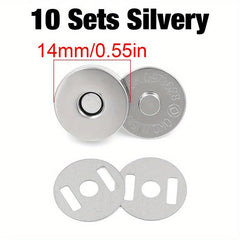 10 12sets 14mm 18mm Magnetic Snap Fasteners Clasps Buttons Handbag Purse
