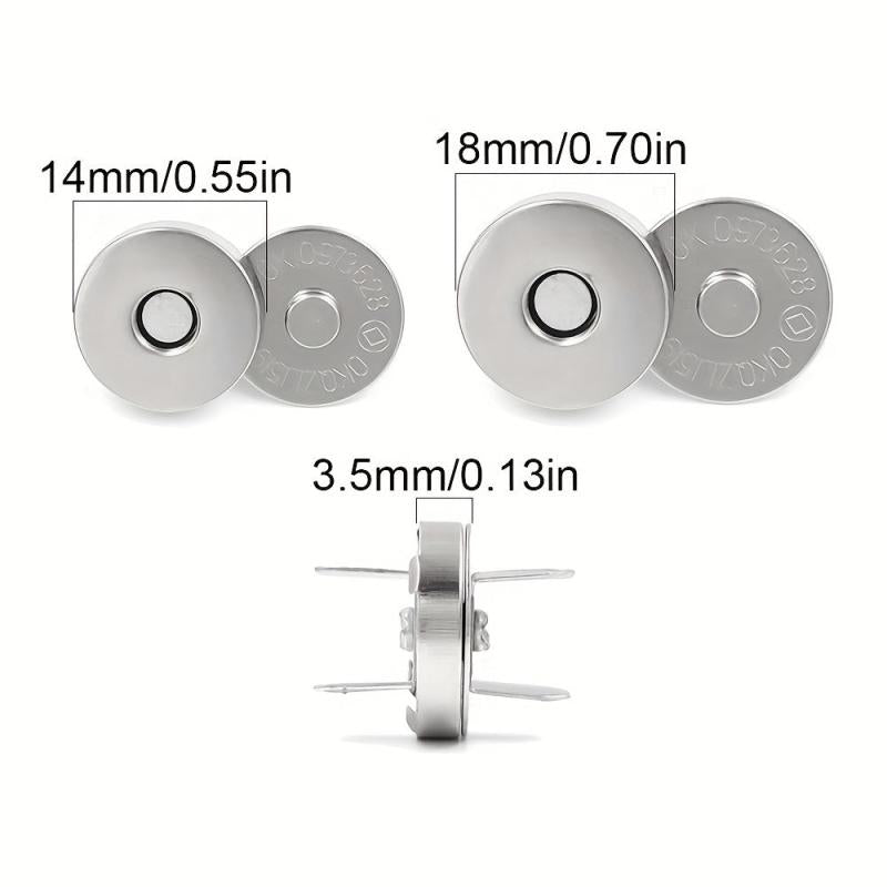10 12sets 14mm 18mm Magnetic Snap Fasteners Clasps Buttons Handbag Purse