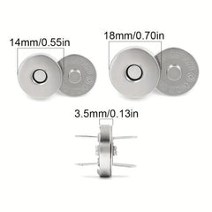 10 12sets 14mm 18mm Magnetic Snap Fasteners Clasps Buttons Handbag Purse