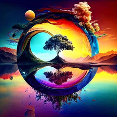 DIY 5D Rainbow Tree Diamond Painting 11.8x11.8in