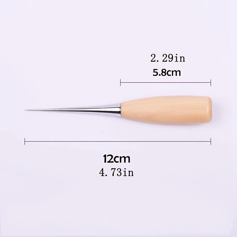 Solid Wood Awl Needle Sewing Shoe Repair Leather Tools