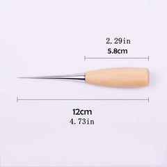 Solid Wood Awl Needle Sewing Shoe Repair Leather Tools
