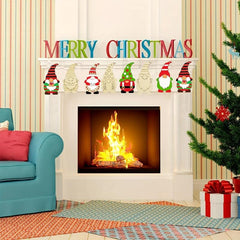 12pcs Christmas Gnome Wood Santa Claus Family Holiday Decoration