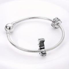 Colorful CZ Forever Clip Charm Stopper Beads