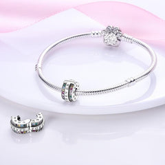 Colorful CZ Forever Clip Charm Stopper Beads