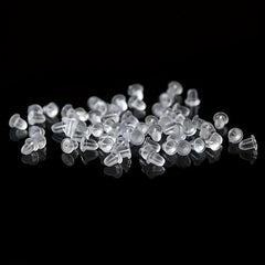 100pcs Plastic Ear Stud Earring Pin Backs Transparent