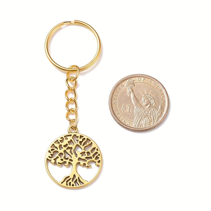 Alloy Tree Of Life Keychain Pendant Split Ring Chain DIY Keychain Pendant