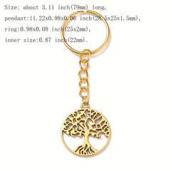 Alloy Tree Of Life Keychain Pendant Split Ring Chain DIY Keychain Pendant