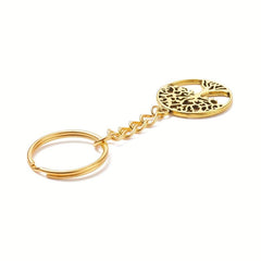 Alloy Tree Of Life Keychain Pendant Split Ring Chain DIY Keychain Pendant