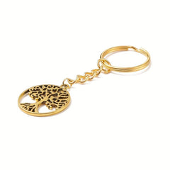 Alloy Tree Of Life Keychain Pendant Split Ring Chain DIY Keychain Pendant