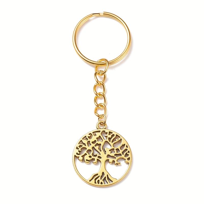 Alloy Tree Of Life Keychain Pendant Split Ring Chain DIY Keychain Pendant