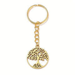 Alloy Tree Of Life Keychain Pendant Split Ring Chain DIY Keychain Pendant