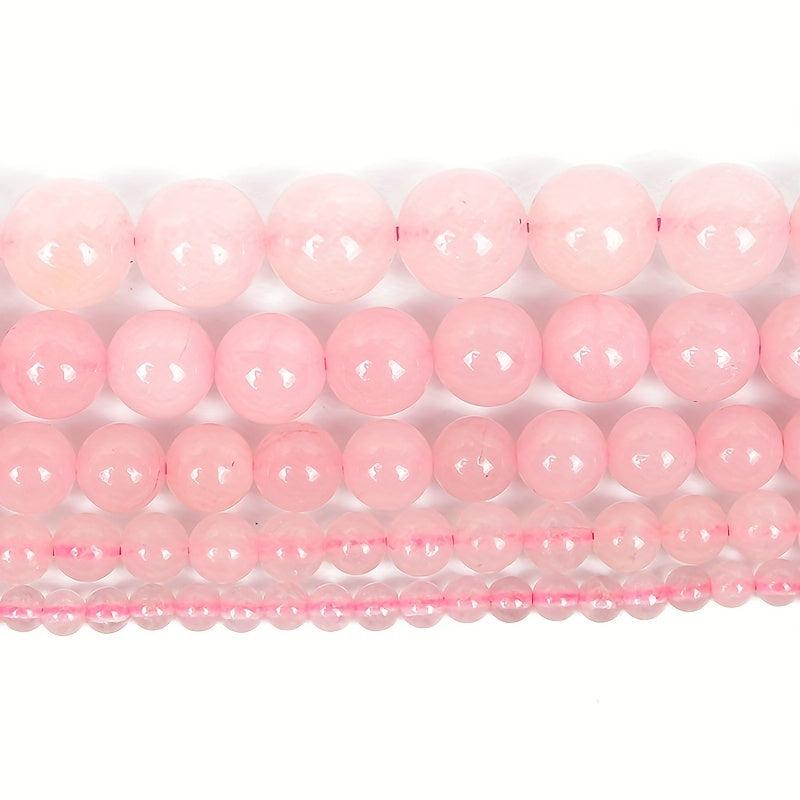 Rose Quartz Charm Round Loose Beads for Jewelry Making 4-12MM