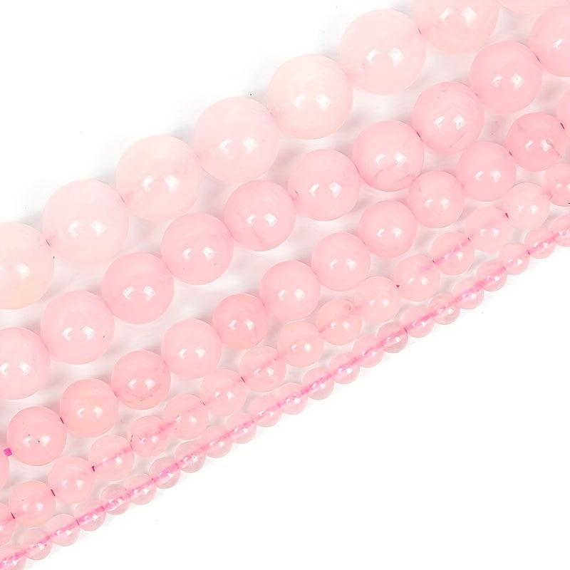 Rose Quartz Charm Round Loose Beads for Jewelry Making 4-12MM