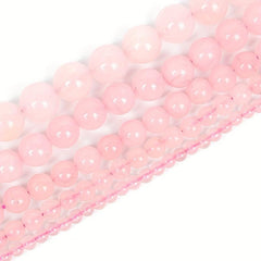 Rose Quartz Charm Round Loose Beads for Jewelry Making 4-12MM