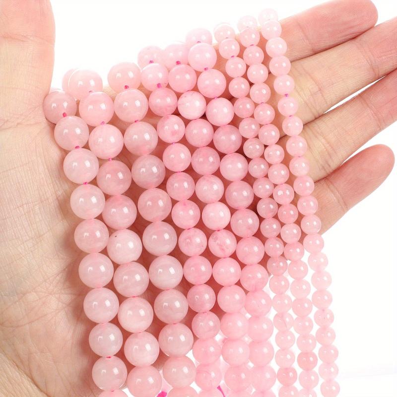 Rose Quartz Charm Round Loose Beads for Jewelry Making 4-12MM