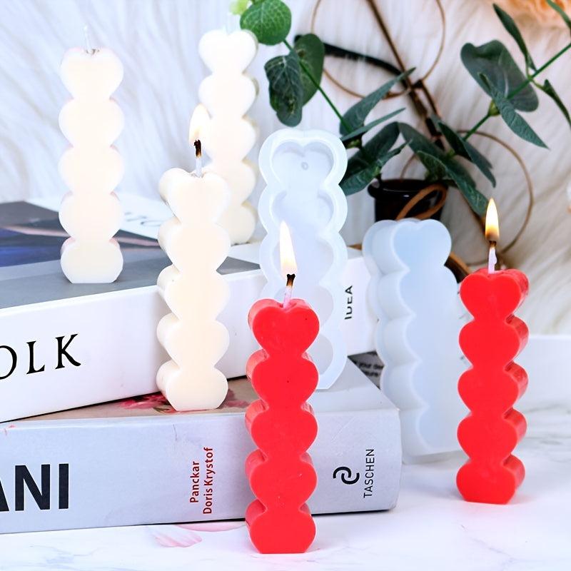 Grid Love Heart Candle Mold Aromatherapy Plaster Silicone