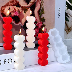 Grid Love Heart Candle Mold Aromatherapy Plaster Silicone