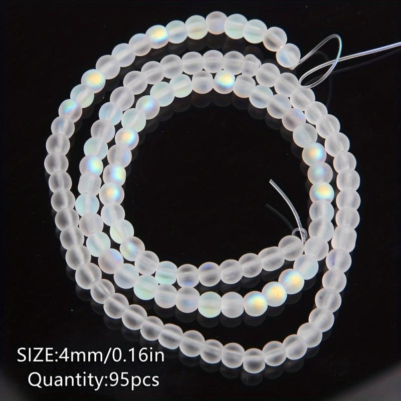 6mm Frosted Glass Beads Round Transparent for Jewelry Making DIY Accessories