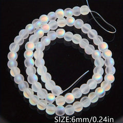 6mm Frosted Glass Beads Round Transparent for Jewelry Making DIY Accessories