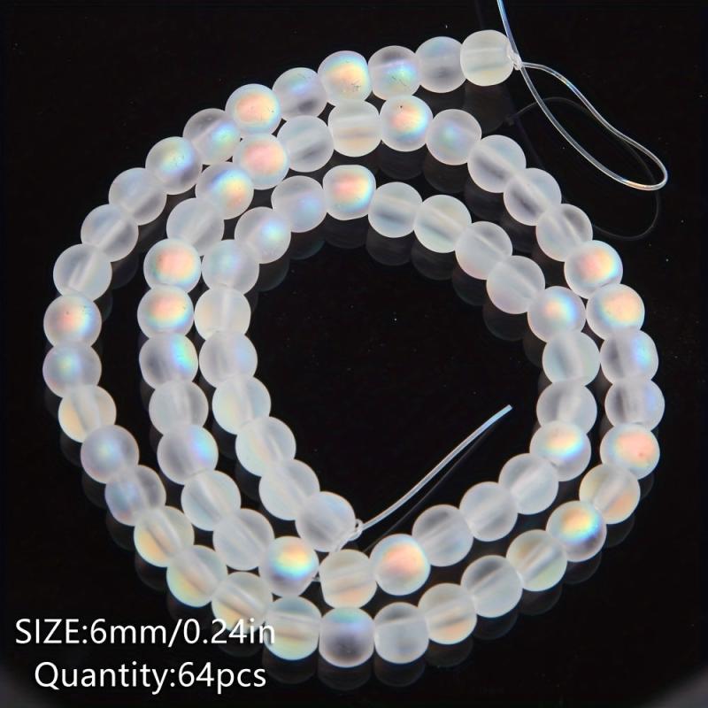 6mm Frosted Glass Beads Round Transparent for Jewelry Making DIY Accessories