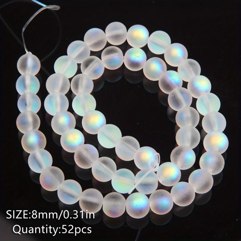 6mm Frosted Glass Beads Round Transparent for Jewelry Making DIY Accessories