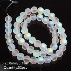 6mm Frosted Glass Beads Round Transparent for Jewelry Making DIY Accessories