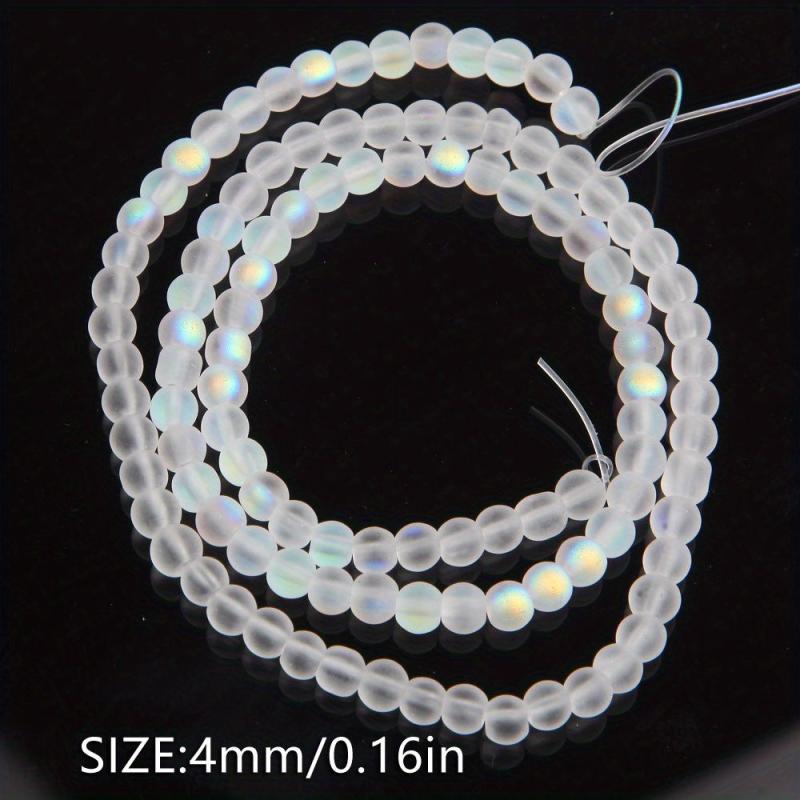 6mm Frosted Glass Beads Round Transparent for Jewelry Making DIY Accessories