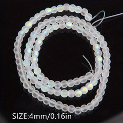 6mm Frosted Glass Beads Round Transparent for Jewelry Making DIY Accessories