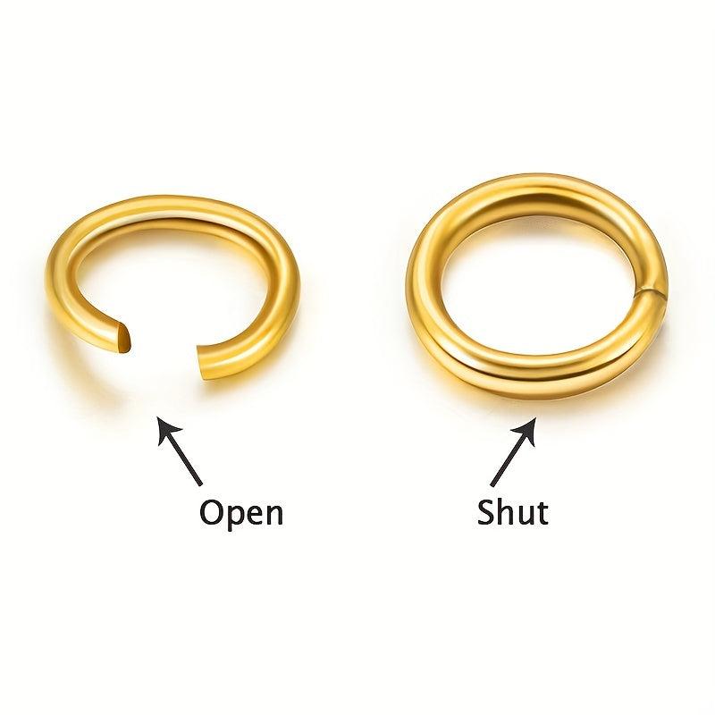 200pcs Gold Stainless Steel Open Jump Rings for DIY Jewelry Making