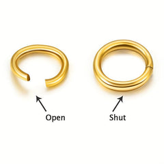 200pcs Gold Stainless Steel Open Jump Rings for DIY Jewelry Making
