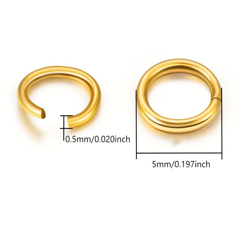 200pcs Gold Stainless Steel Open Jump Rings for DIY Jewelry Making