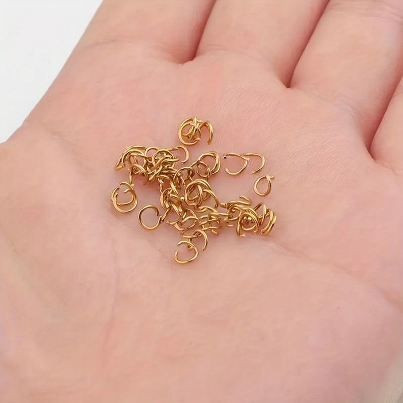 200pcs Gold Stainless Steel Open Jump Rings for DIY Jewelry Making