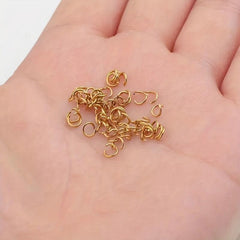 200pcs Gold Stainless Steel Open Jump Rings for DIY Jewelry Making