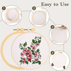 Plastic Embroidery Hoop Set 7-29cm Circle Cross Stitch Hoop