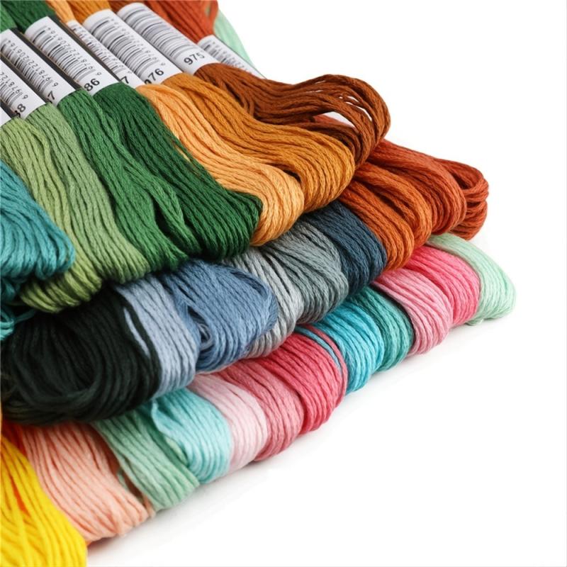 50 Colors Embroidery Thread 8M Cross Stitch Thread Sewing Skeins Kit