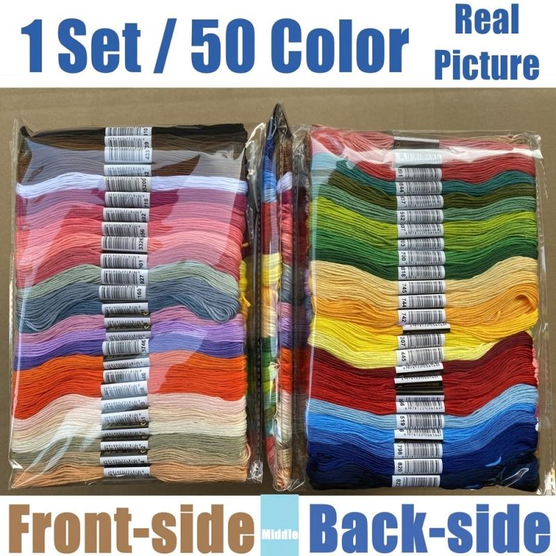 50 Colors Embroidery Thread 8M Cross Stitch Thread Sewing Skeins Kit