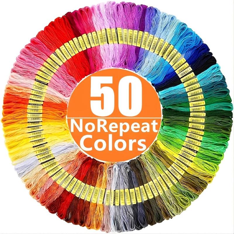 50 Colors Embroidery Thread 8M Cross Stitch Thread Sewing Skeins Kit