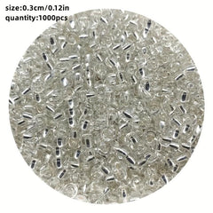 1000pcs 2mm Silver Czech Glass Beads Set Barrel Beads DIY Jewelry Making