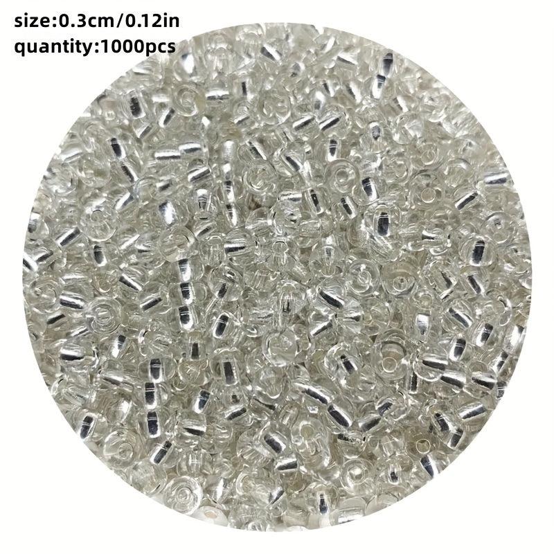 1000pcs 2mm Silver Czech Glass Beads Set Barrel Beads DIY Jewelry Making