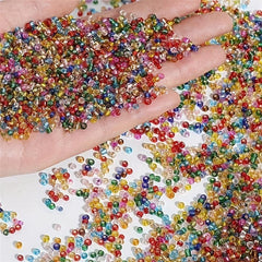 1000pcs 2mm Silver Czech Glass Beads Set Barrel Beads DIY Jewelry Making