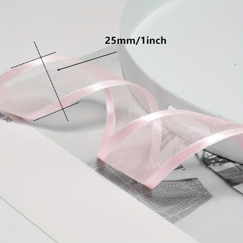5yd 25mm Satin Edge Organza Ribbon Bow Wedding Christmas DIY Gift Wrapping