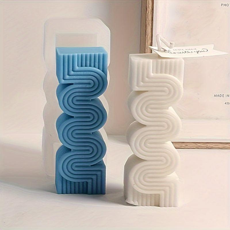 S Geometric Line Candle Mold DIY Soap Silicone Mold Candle Ornament