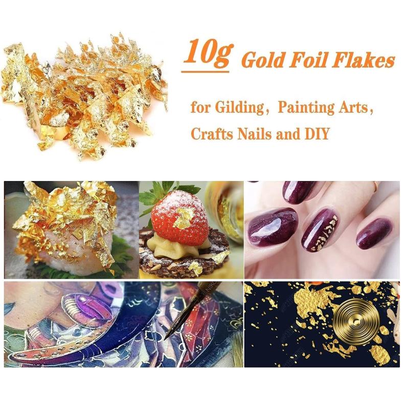 10g Metallic Foil Flakes for Nail Art Painting Crafts Resin Jewelry Making