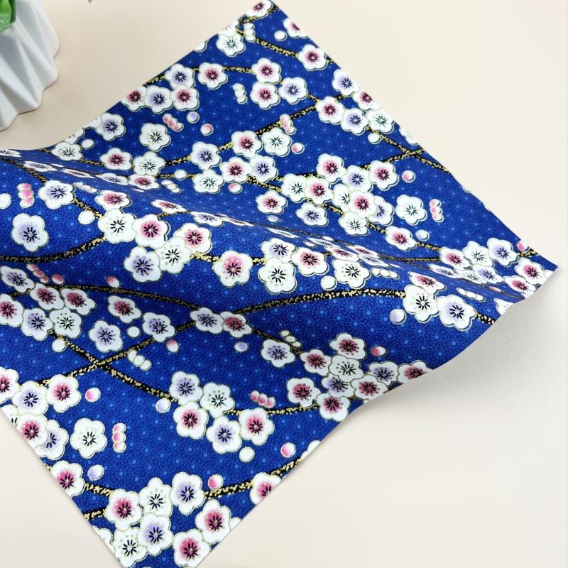 5pcs Flower Printed Kimono Dress Fabric Cotton Patchwork Material