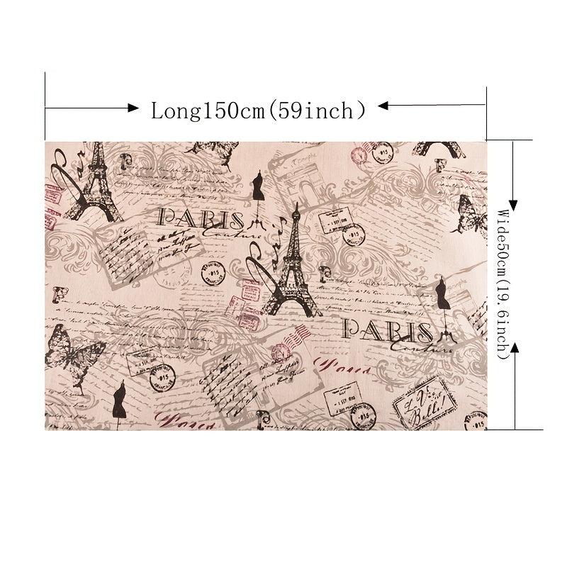 1pc Tower Printed Cotton Linen Fabric For Quilting DIY Sewing