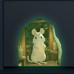 Mouse Luminous Wall Stickers Cartoon Decor Bedroom Living Room Self Adhesive