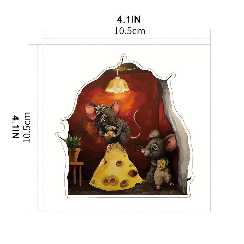 Mouse Luminous Wall Stickers Cartoon Decor Bedroom Living Room Self Adhesive