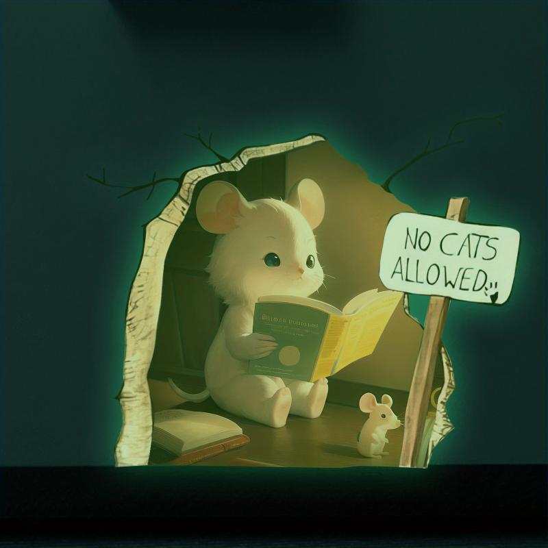 Mouse Luminous Wall Stickers Cartoon Decor Bedroom Living Room Self Adhesive